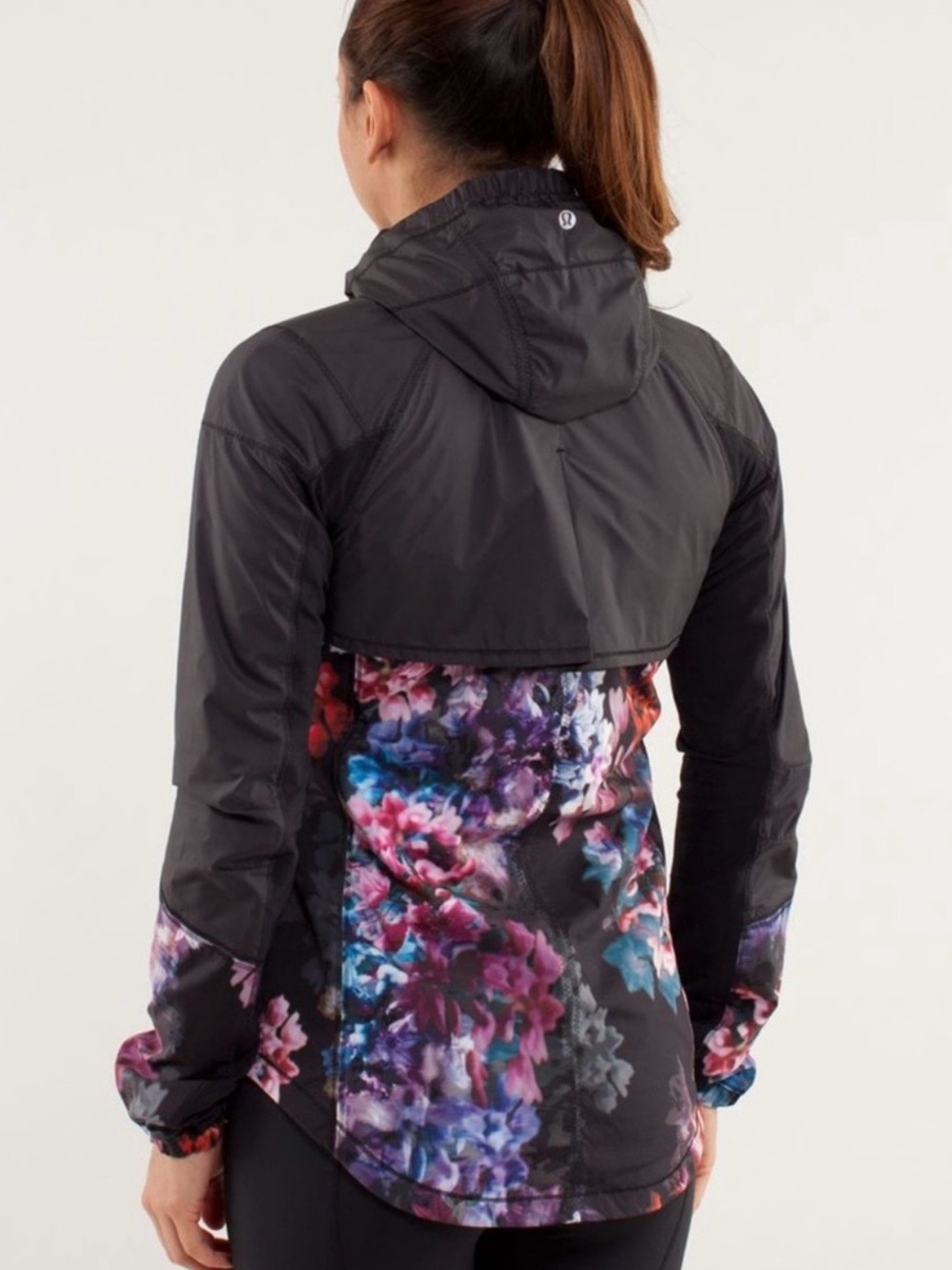 Lululemon Athletica Black Floral Active Hooded Jacket - Picture 7 of 8